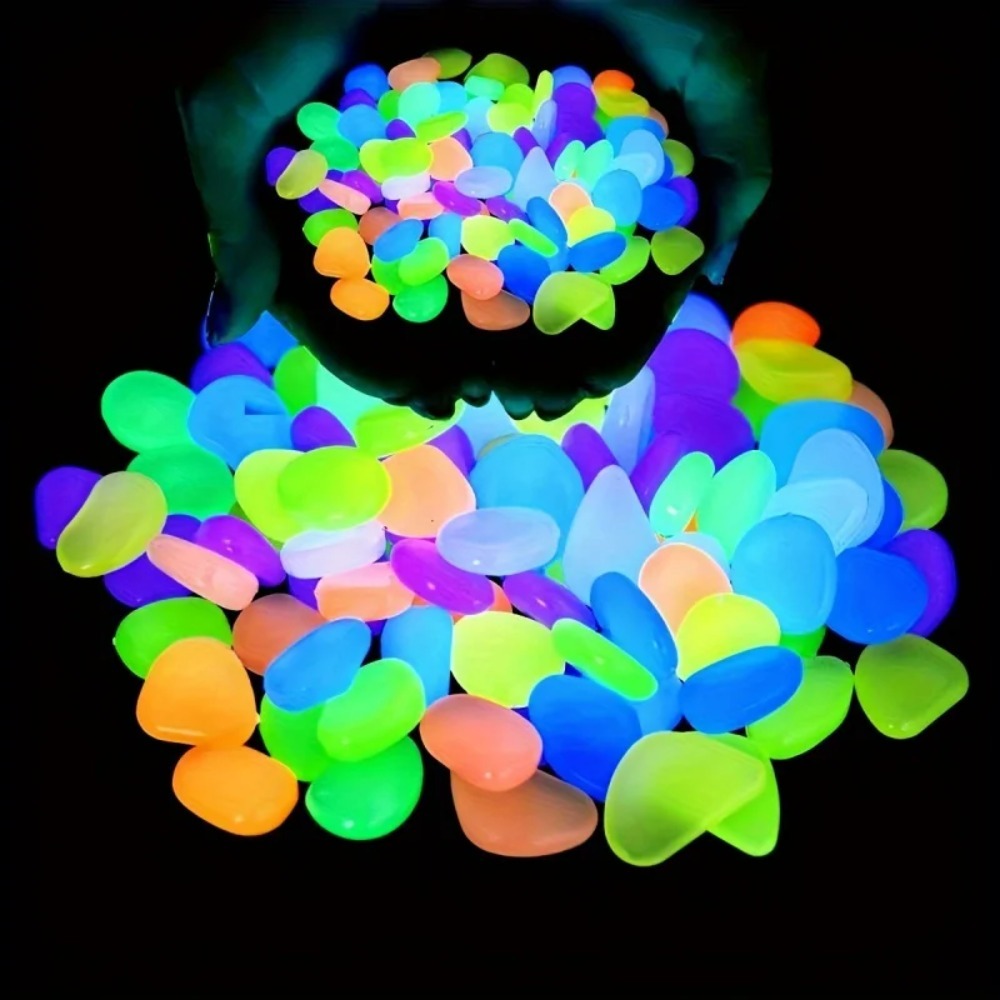 100pcs Glow In The Dark Pebble - Aquarium Plant In Pot recension och pris