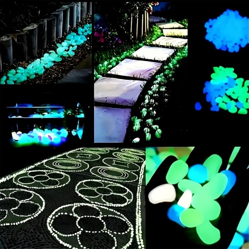 100pcs Glow In The Dark Pebble - Aquarium Plant In Pot recension och pris